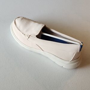 NIB SPERRY Captain Moccasin in SEA Ivory Canvas Slip Ons, Size 8.5